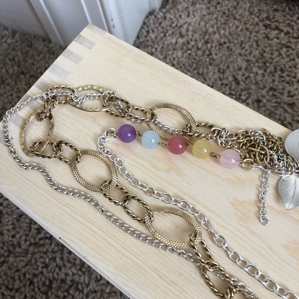 Dainty layered gold and silver necklace